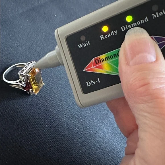 Citrine & garnet EUC ring. Emerald & fancy cut genuine gemstones in 925 sterling - Picture 8 of 8